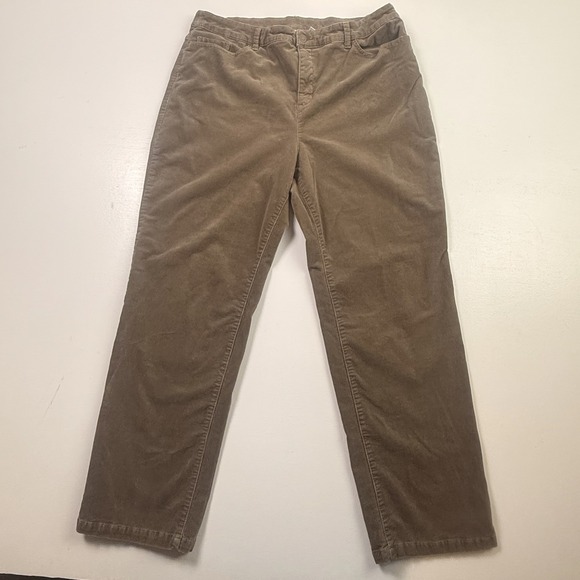 croft & barrow Pants - Croft & Barrow Woman's Plus Size 16 Short Brown Smooth Corduroy Pants Straight